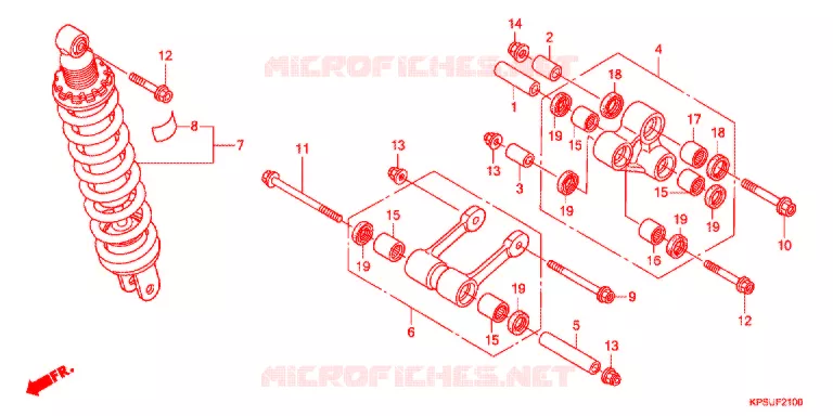 AMORTISSEUR ARRIERE Honda MOTO 230 CRF 2021  CRF230FF