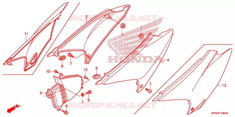 COUVERCLES LATERAUX Honda MOTO 230 CRF 2016  CRF230FG