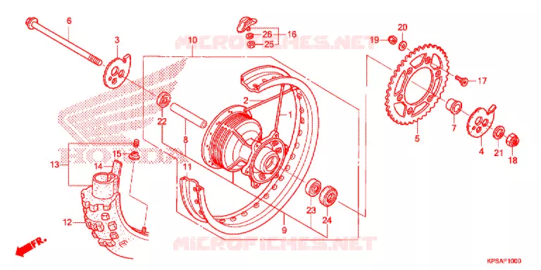 ROUE ARRIERE Honda MOTO 230 CRF 2016  CRF230FG