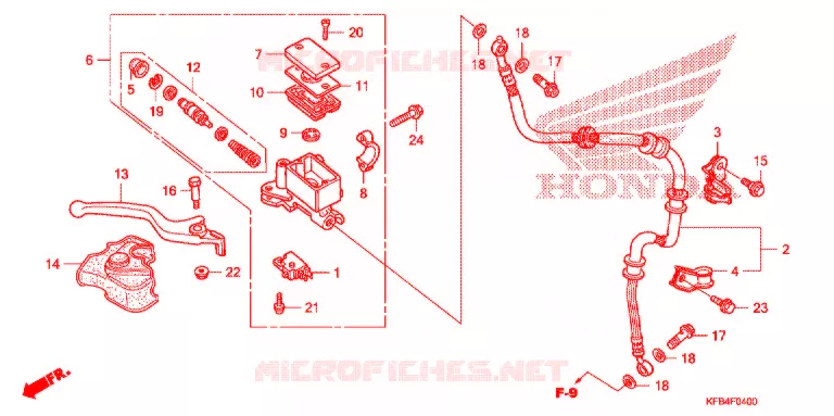 MAITRE CYLINDRE DE FREIN AVANT Honda MOTO 230 CRF 2009  CRF230L9