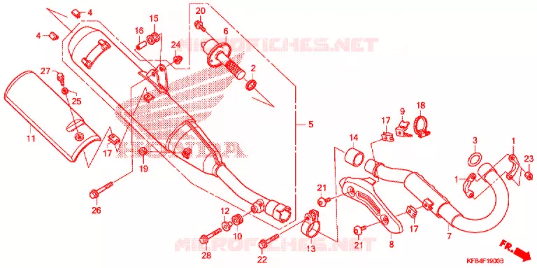 SILENCIEUX D'ECHAPPEMENT Honda MOTO 230 CRF 2009  CRF230L9