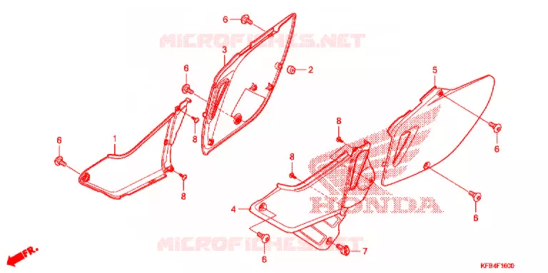 COUVERCLES LATERAUX Honda MOTO 230 CRF 2009  CRF230M9
