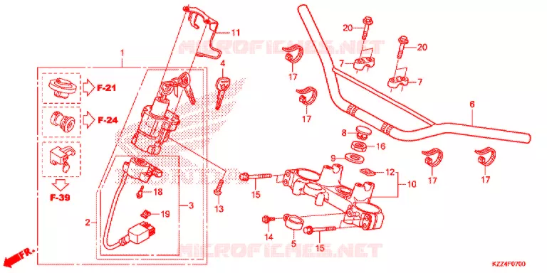 GUIDON - TE DE FOURCHE Honda MOTO 250 CRF 2013  CRF250LD