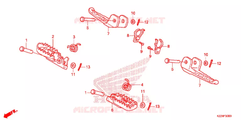 REPOSE PIED Honda MOTO 250 CRF 2013  CRF250LD