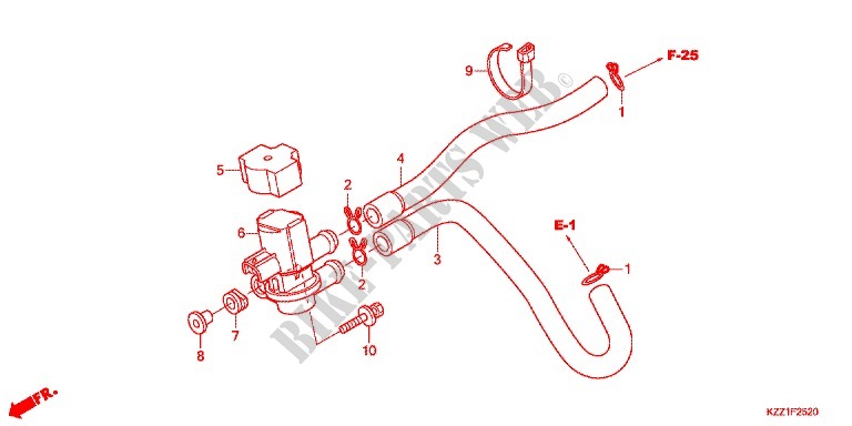 ELECTROVANNE D'INJECTION D'AIR pour Honda CRF 250 L RED de 2015