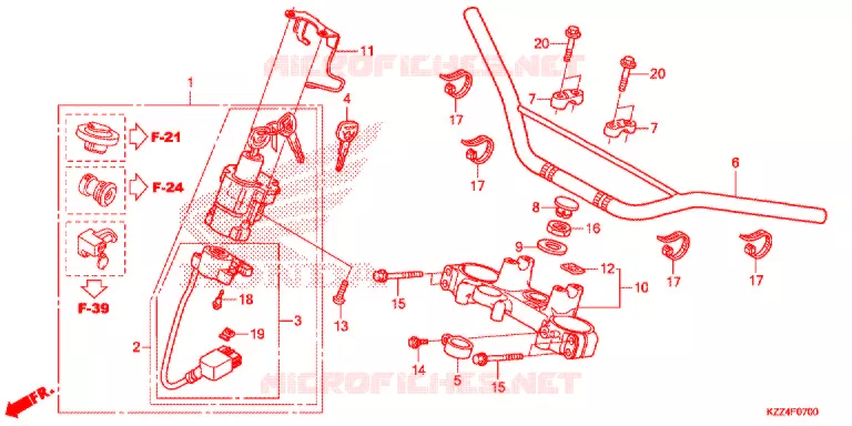 GUIDON - TE DE FOURCHE Honda MOTO 250 CRF 2017  CRF250LG