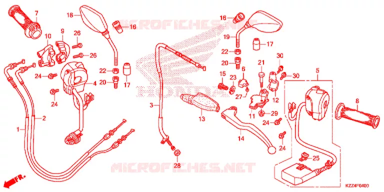 LEVIER DE GUIDON - CABLE - COMMODO Honda MOTO 250 CRF 2016  CRF250LG