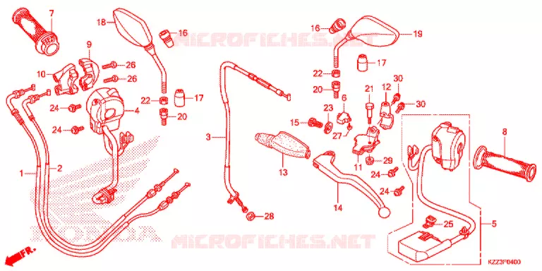 LEVIER DE GUIDON - CABLE - COMMODO Honda MOTO 250 CRF 2017  CRF250LG