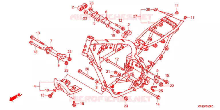 CADRE Honda MOTO 230 CRF 2012  CRF230FB