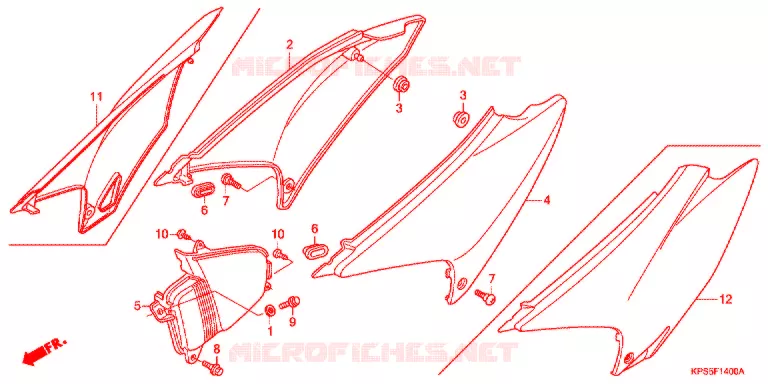 COUVERCLES LATERAUX Honda MOTO 230 CRF 2012  CRF230FB