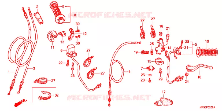 LEVIER DE GUIDON - CABLE - COMMODO Honda MOTO 230 CRF 2013  CRF230FB