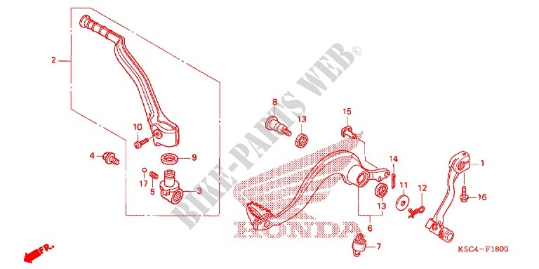 PEDALE   KICK pour Honda CRF 250 X de 2012