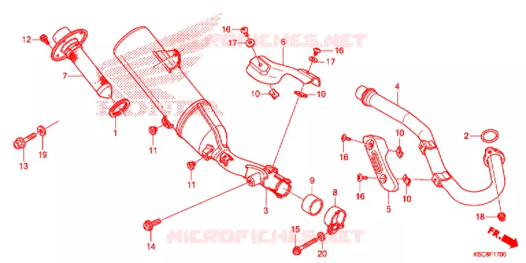 SILENCIEUX D'ECHAPPEMENT Honda MOTO 250 CRF 2013  CRF250XD