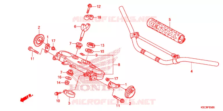 GUIDON - TE DE FOURCHE Honda MOTO 250 CRF 2013  CRF250XD