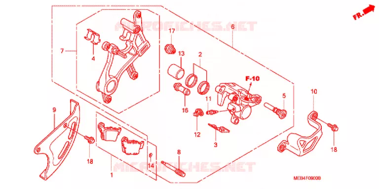 ETRIER DE FREIN ARRIERE Honda MOTO 450 CRF 2006  CRF450R6
