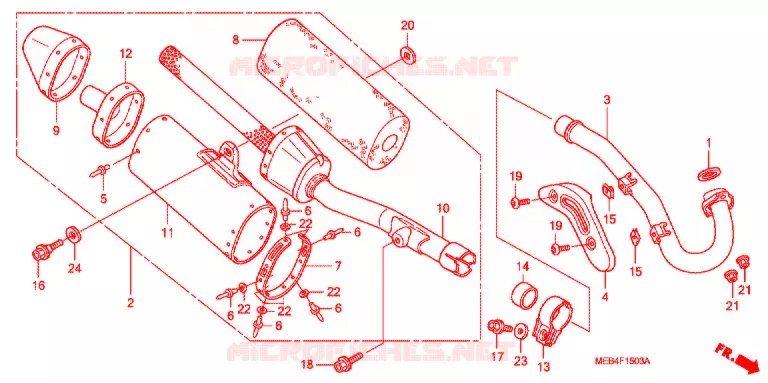 SILENCIEUX D'ECHAPPEMENT (CRF450R'06) Honda MOTO 450 CRF 2006  CRF450R6