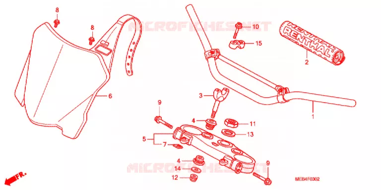 GUIDON - TE DE FOURCHE (CRF450R'08) Honda MOTO 450 CRF 2008  CRF450R8