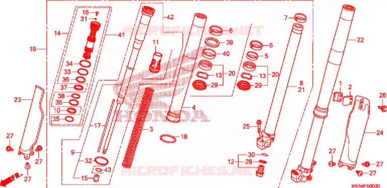 FOURCHE Honda MOTO 450 CRF 2009  CRF450R9