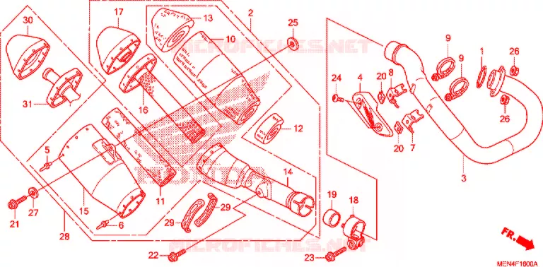 SILENCIEUX D'ECHAPPEMENT Honda MOTO 450 CRF 2009  CRF450R9
