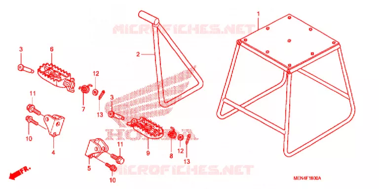BEQUILLE - REPOSE PIEDS Honda MOTO 450 CRF 2010  CRF450RA