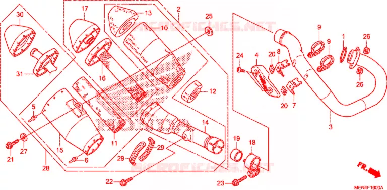 SILENCIEUX D'ECHAPPEMENT Honda MOTO 450 CRF 2010  CRF450RA
