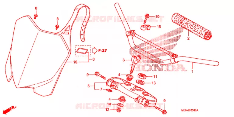 GUIDON - TE DE FOURCHE Honda MOTO 450 CRF 2011  CRF450RB