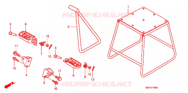 BEQUILLE - REPOSE PIEDS Honda MOTO 450 CRF 2011  CRF450RB