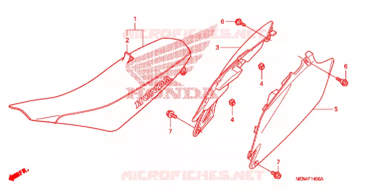 SELLE - CARENAGE Honda MOTO 450 CRF 2012  CRF450RC