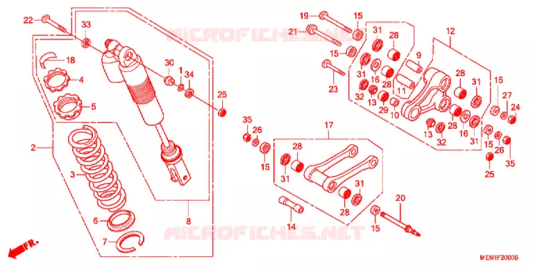 AMORTISSEUR ARRIERE Honda MOTO 450 CRF 2012  CRF450RC