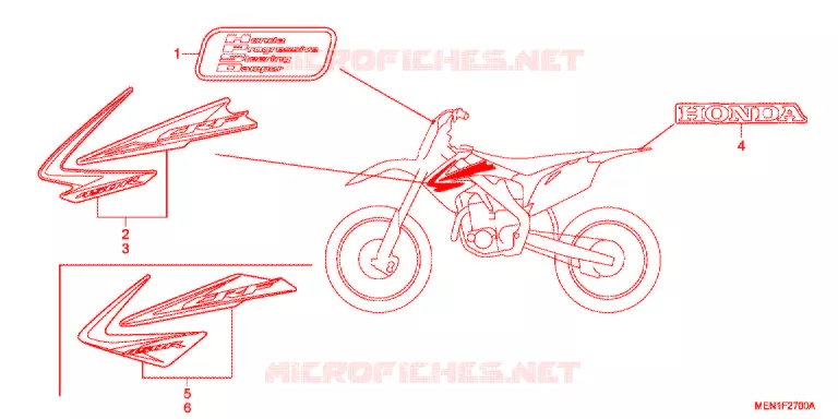 AUTOCOLLANTS Honda MOTO 450 CRF 2012  CRF450RC