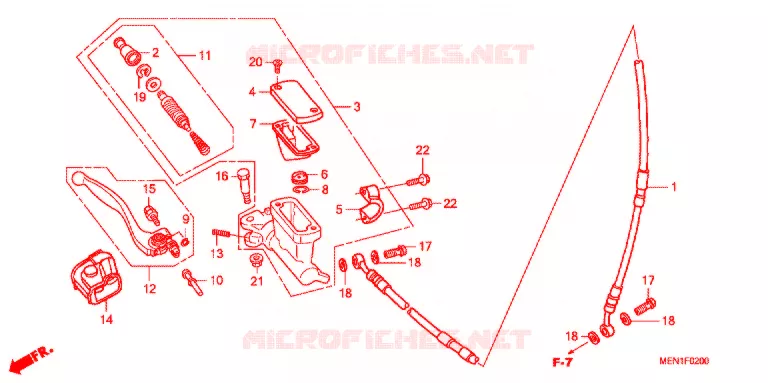 MAITRE CYLINDRE DE FREIN AVANT Honda MOTO 450 CRF 2012  CRF450RC