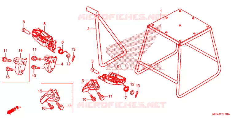 REPOSE PIED - BEQUILLE Honda MOTO 450 CRF 2013  CRF450RD