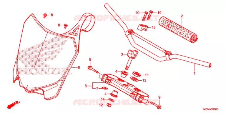 GUIDON - TE DE FOURCHE Honda MOTO 450 CRF 2014  CRF450RE