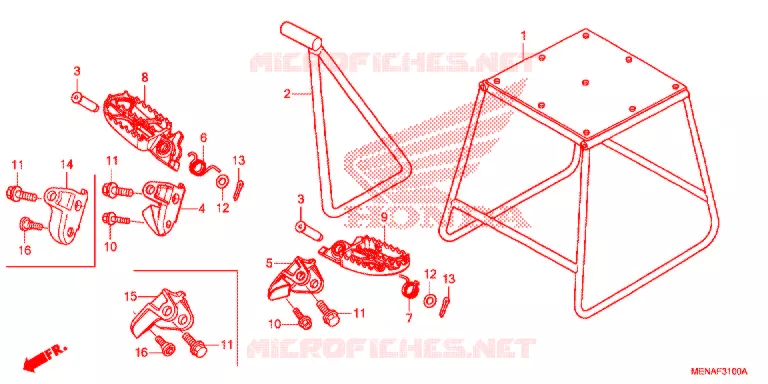 REPOSE PIED - BEQUILLE Honda MOTO 450 CRF 2014  CRF450RE