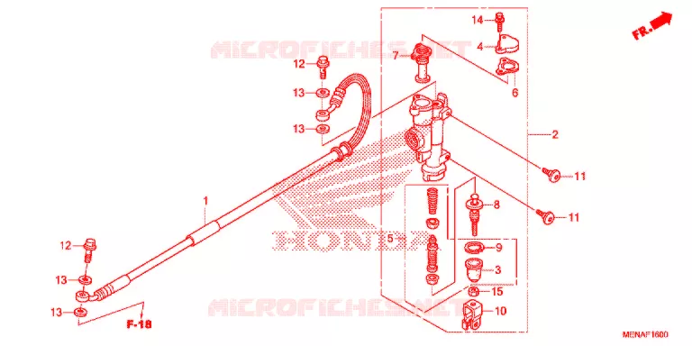 MAITRE CYLINDRE DE FREIN ARRIERE Honda MOTO 450 CRF 2016  CRF450RG