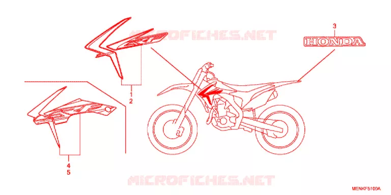 AUTOCOLLANTS Honda MOTO 450 CRF 2016  CRF450RG