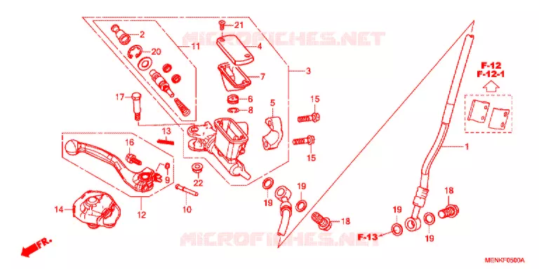 MAITRE CYLINDRE DE FREIN AVANT Honda MOTO 450 CRF 2016  CRF450RG
