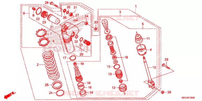 AMORTISSEUR ARRIERE Honda MOTO 450 CRF 2017  CRF450RH