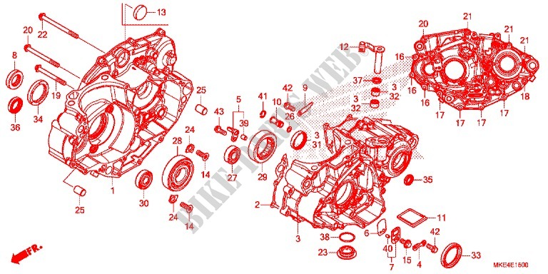 CARTER MOTEUR pour Honda CRF 450 R de 2017
