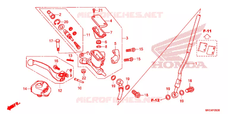 MAITRE CYLINDRE DE FREIN AVANT Honda MOTO 450 CRF 2017  CRF450RH