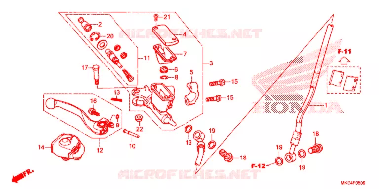 MAITRE CYLINDRE DE FREIN AVANT Honda MOTO 450 CRF 2017  CRF450RH