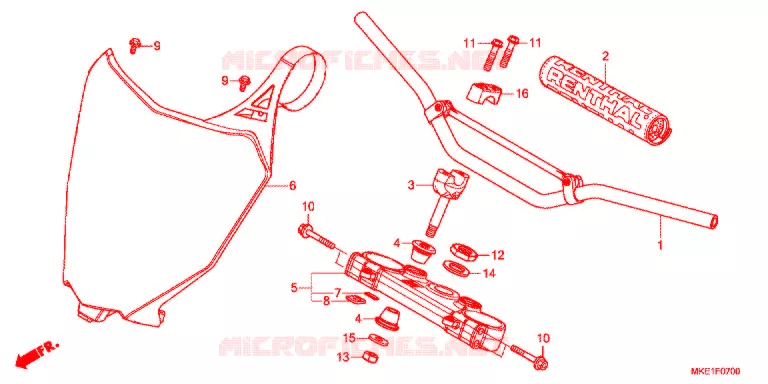 GUIDON - TE DE FOURCHE Honda MOTO 450 CRF 2017  CRF450RH