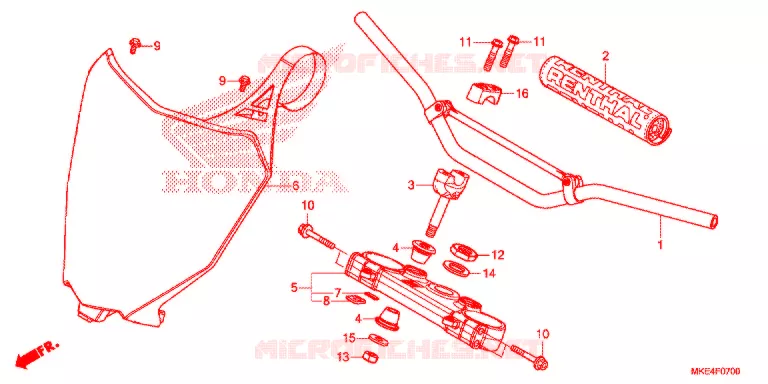 GUIDON - TE DE FOURCHE Honda MOTO 450 CRF 2017  CRF450RXH