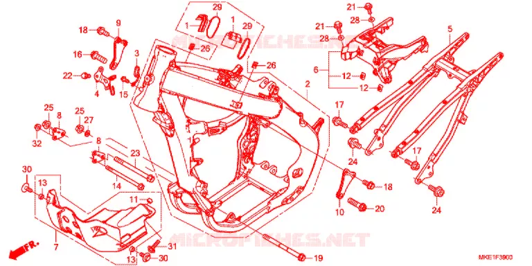 CADRE Honda MOTO 450 CRF 2017  CRF450RXH