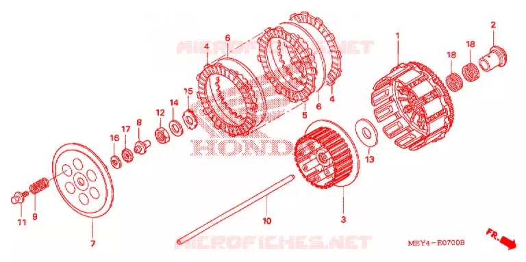EMBRAYAGE Honda MOTO 450 CRF 2008  CRF450X8