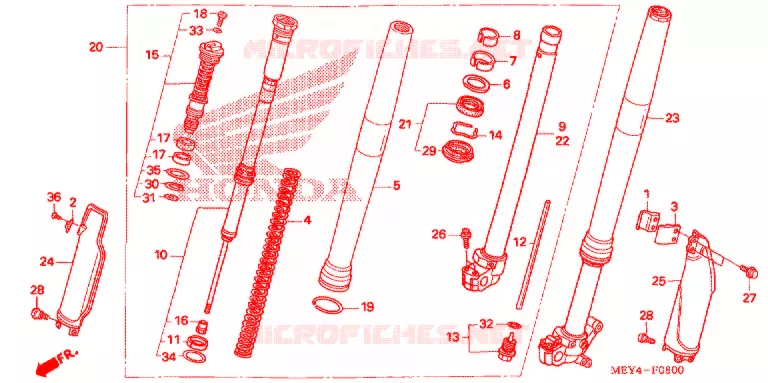FOURCHE Honda MOTO 450 CRF 2008  CRF450X8