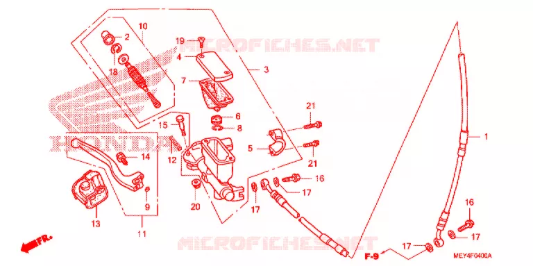 MAITRE CYLINDRE DE FREIN AVANT Honda MOTO 450 CRF 2008  CRF450X8