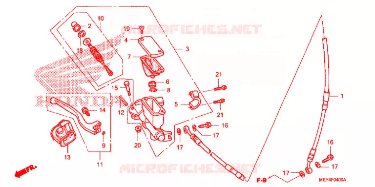 MAITRE CYLINDRE DE FREIN AVANT Honda MOTO 450 CRF 2008  CRF450X8
