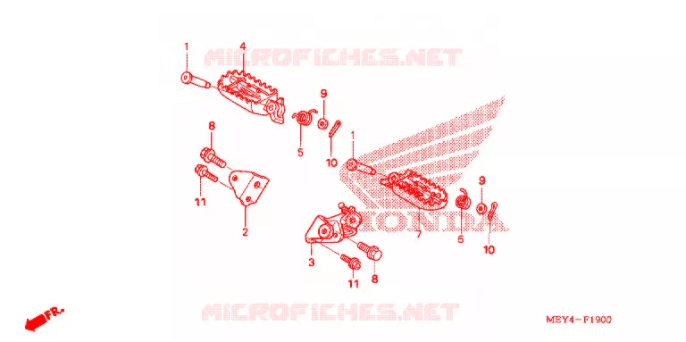 REPOSE PIED Honda MOTO 450 CRF 2009  CRF450X9