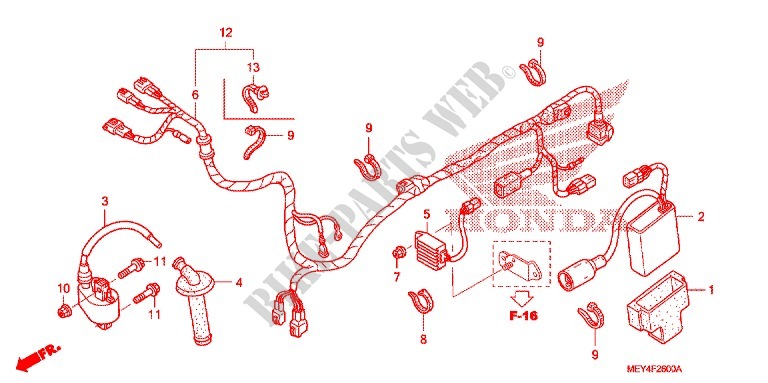 FAISCEAU DES FILS pour Honda CRF 450 X de 2012